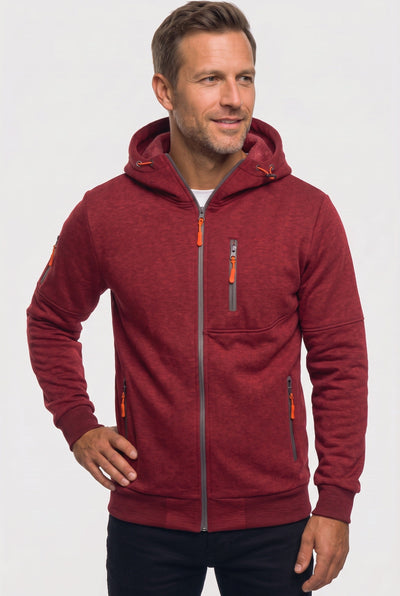 Sweat Homme | À Capuche Zippé Poches Zippées Bords Côtelés - 8