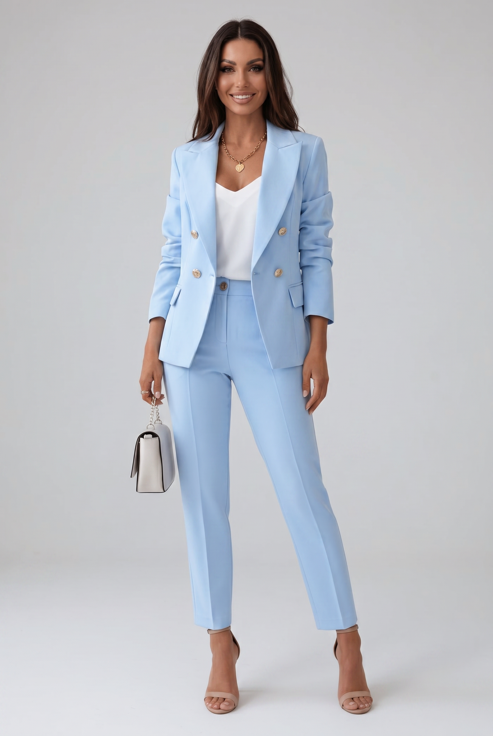 Tailleur Femme | Double Boutonnage Taille Haute Revers Pointus - 1