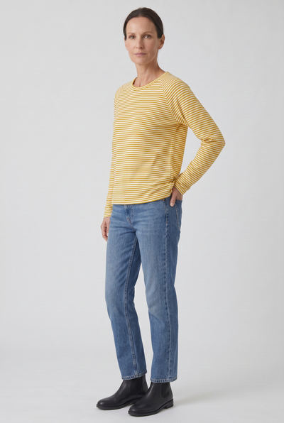 Tee Shirt Femme | Manches Longues Col Rond Rayures Fines - 6