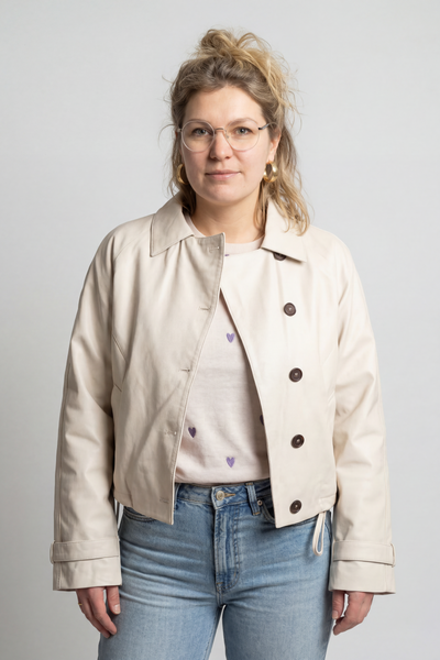 Veste Femme | Aspect Cuir Boutonné Coupe Courte Col Chemise - 1