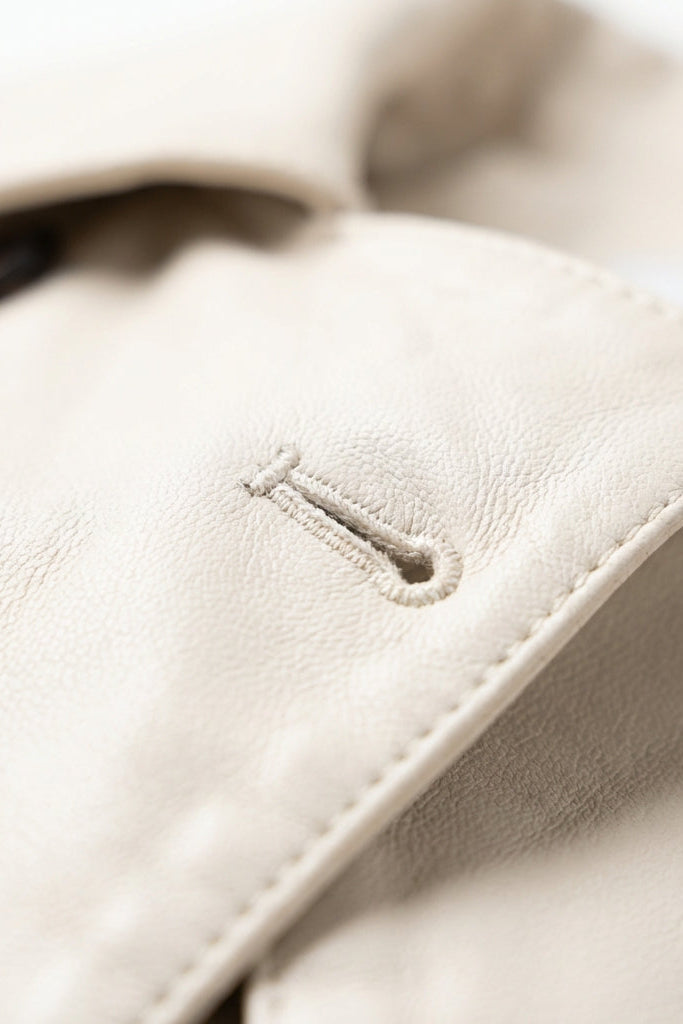 Veste Femme | Aspect Cuir Boutonné Coupe Courte Col Chemise - 3