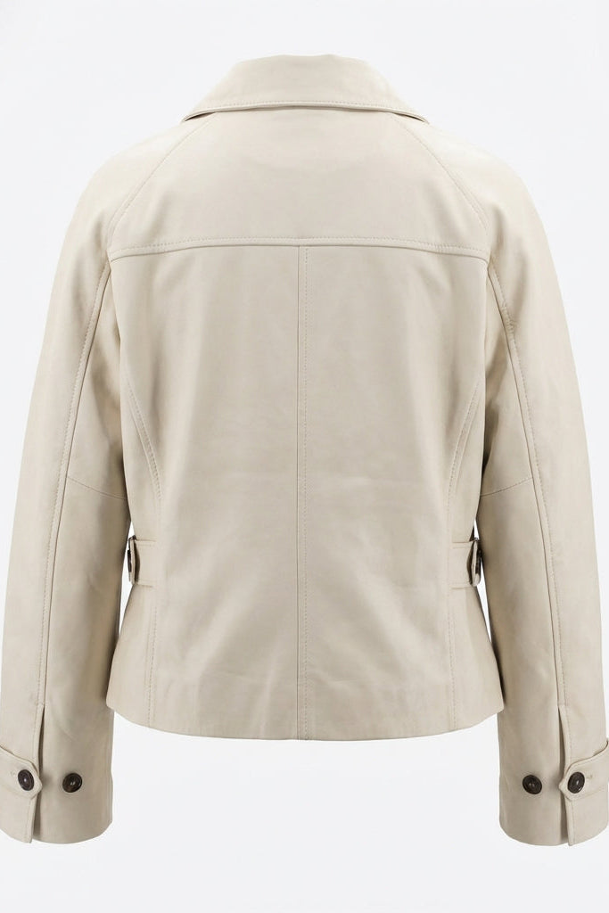 Veste Femme | Aspect Cuir Boutonné Coupe Courte Col Chemise - 6