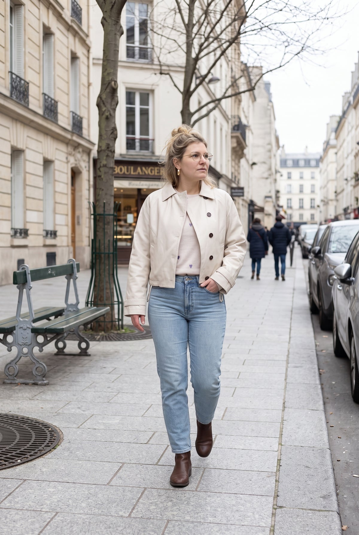 Veste Femme | Aspect Cuir Boutonné Coupe Courte Col Chemise - 7