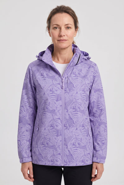 Veste Femme | Déperlante Zippée Capuche Amovible Imprimé Feuillage - 5