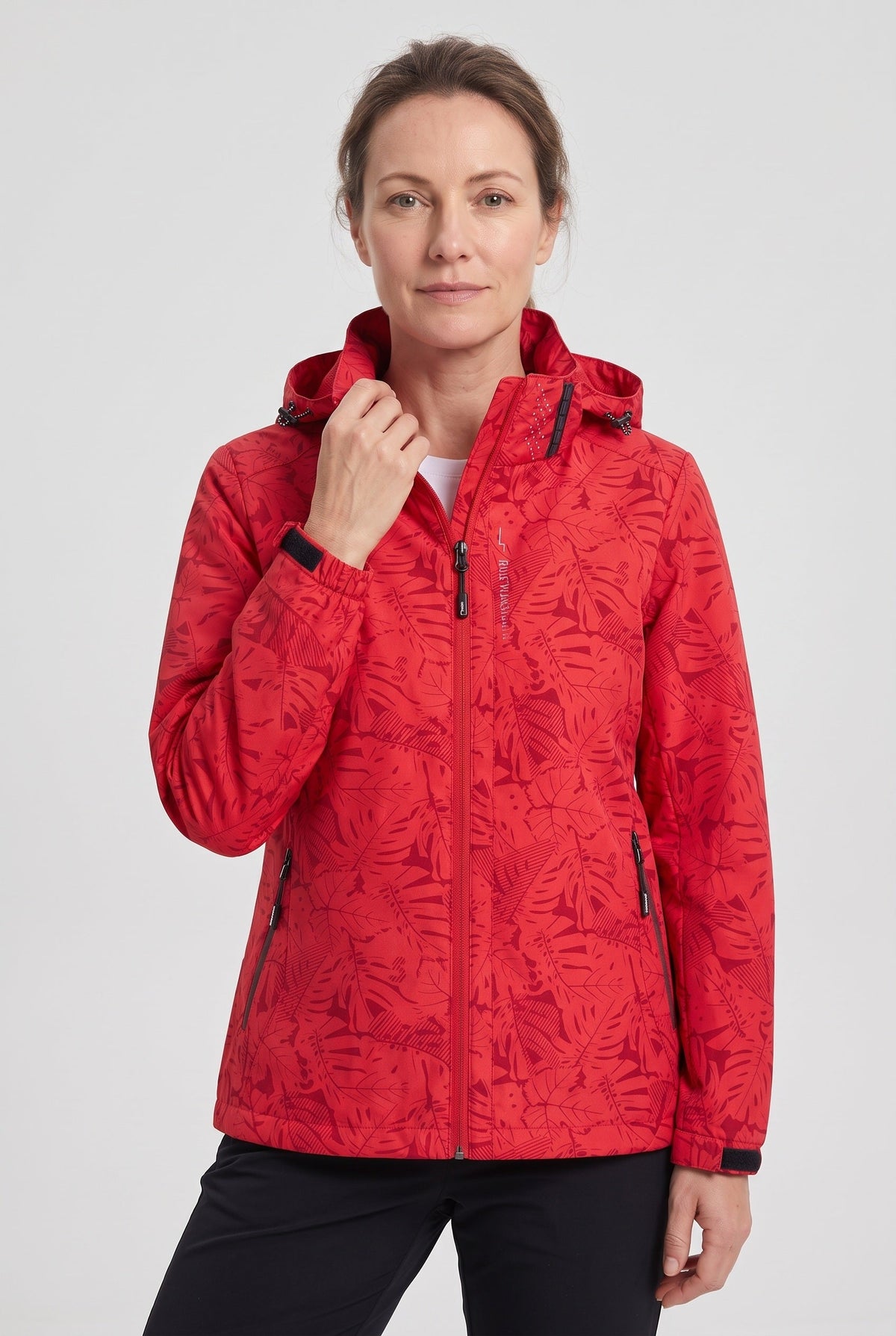 Veste Femme | Déperlante Zippée Capuche Amovible Imprimé Feuillage - 6