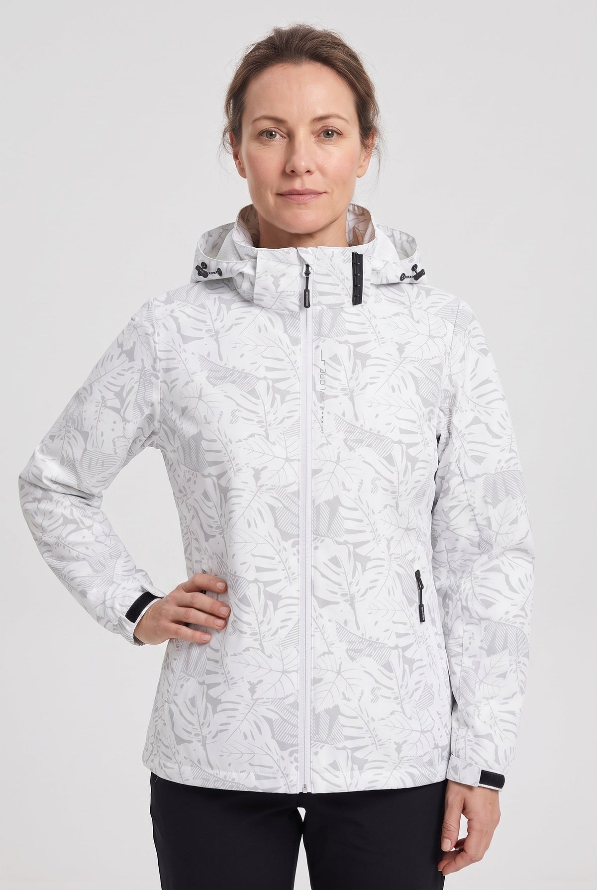 Veste Femme | Déperlante Zippée Capuche Amovible Imprimé Feuillage - 7