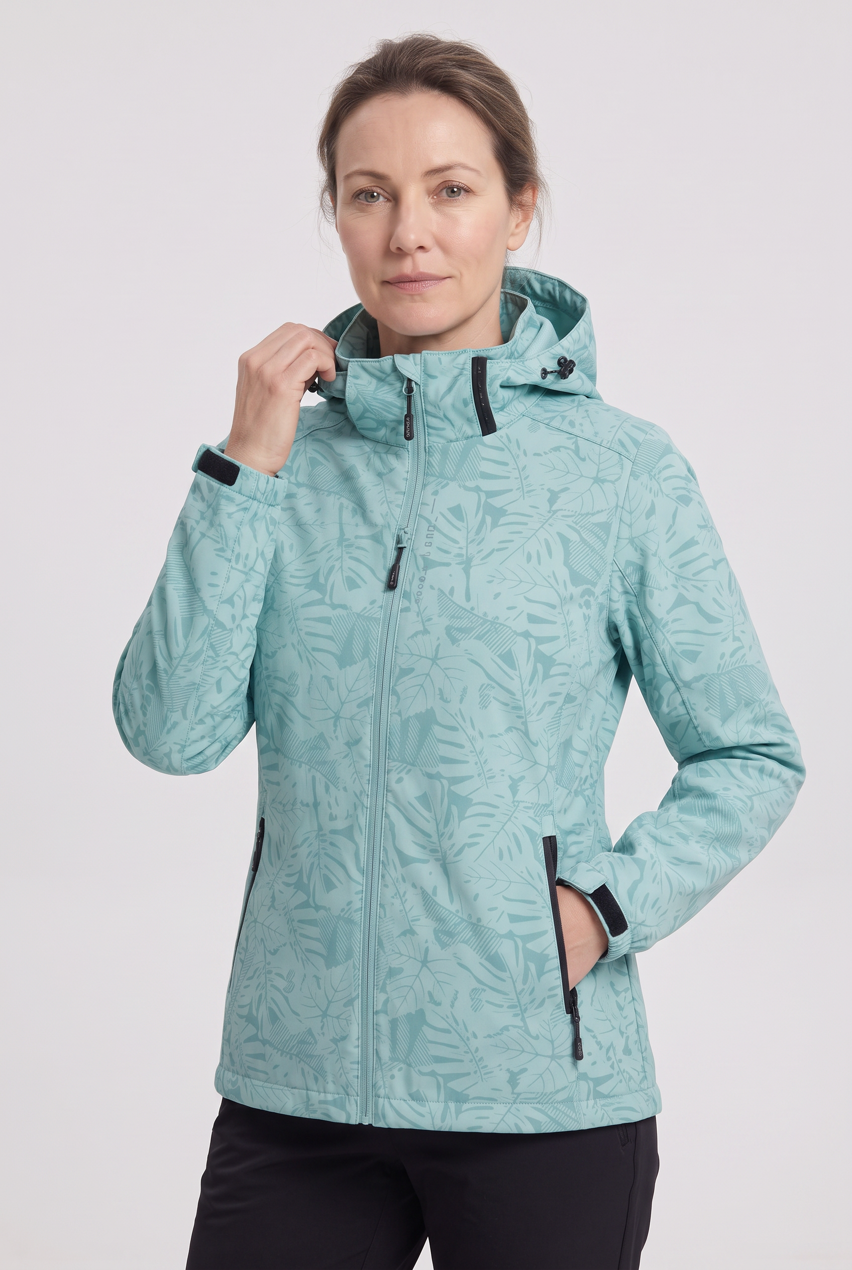 Veste Femme | Déperlante Zippée Capuche Amovible Imprimé Feuillage - 8