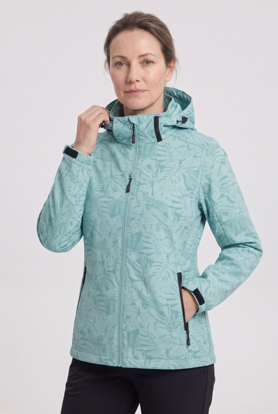 Veste Femme | Déperlante Zippée Capuche Amovible Imprimé Feuillage - 8