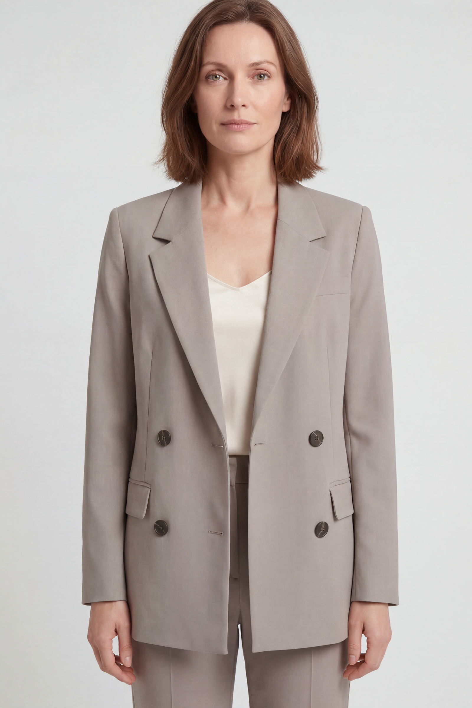 Veste Femme | Double Boutonnage Col Cranté Poches À Rabat - 1