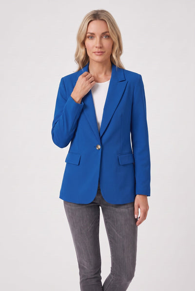 Veste Femme | Un Bouton Col Cranté Poches à Rabat Fente au Dos - 6