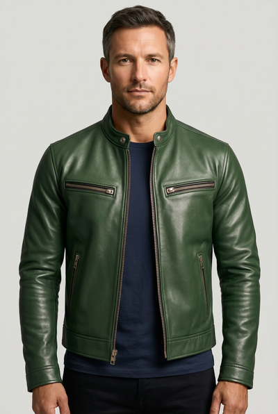 Veste Homme | Aspect Cuir Zippée Col Officier - 1