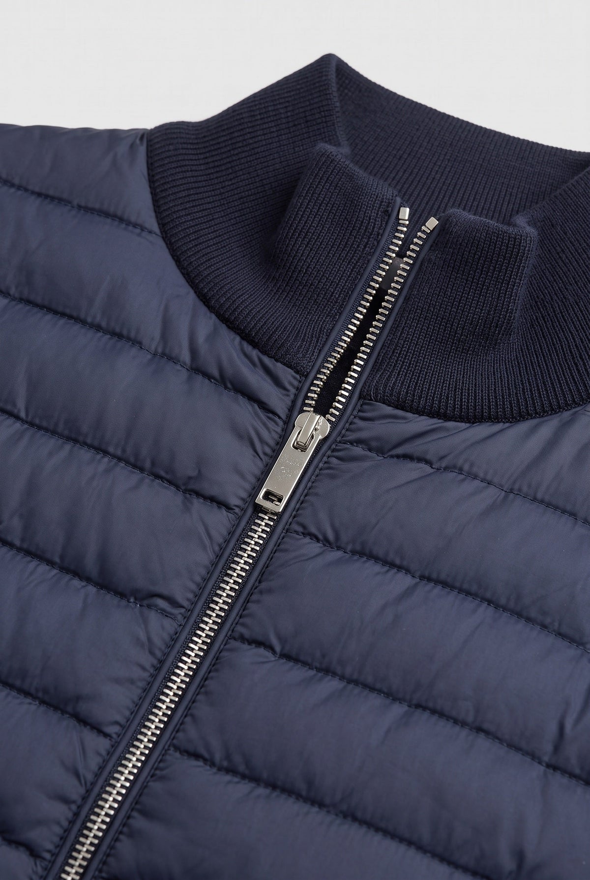 Veste Homme | Bomber Matelassé Zip Intégral Manches en Maille - 2