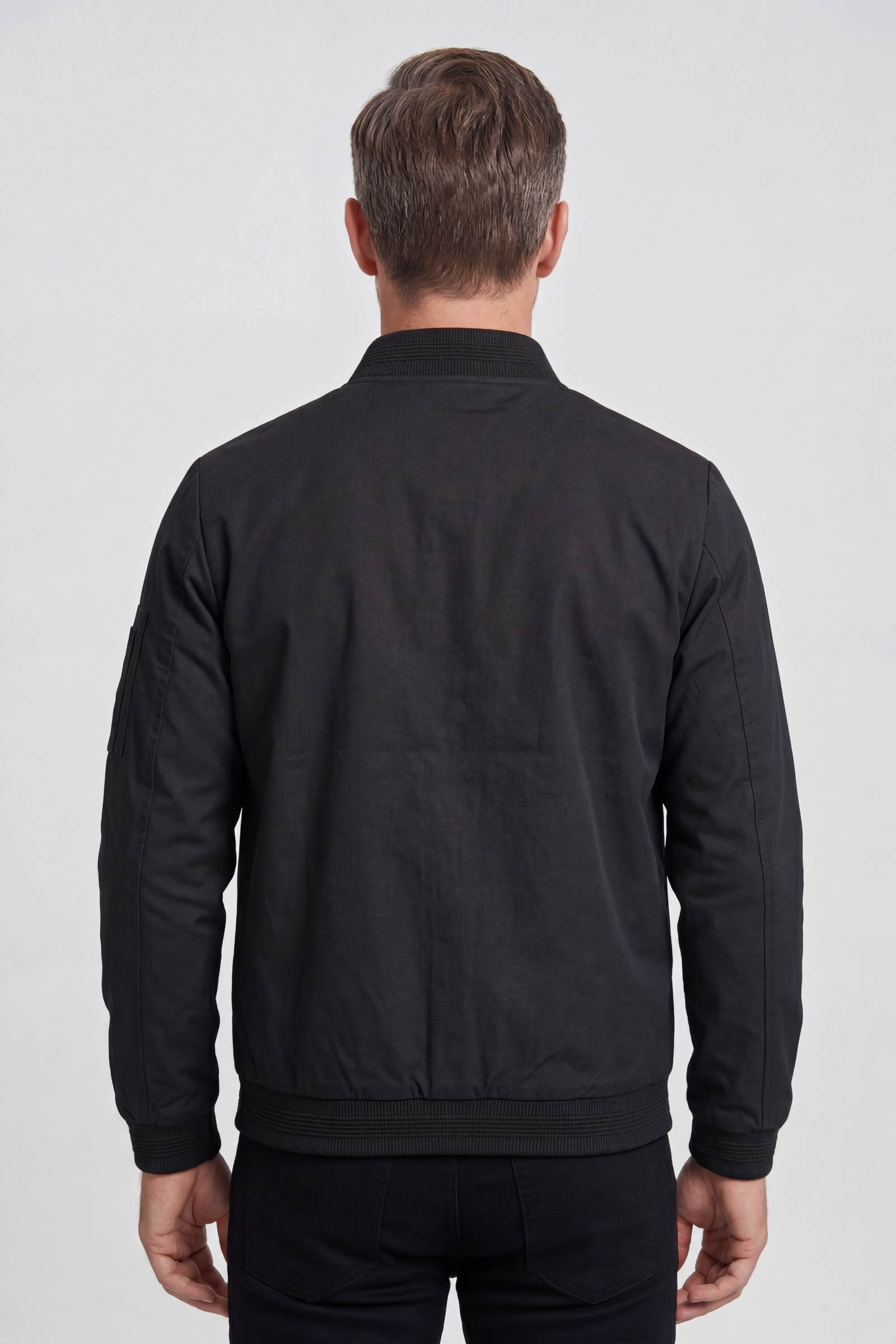 Veste Homme | Bomber Zippé Col Côtelé Poche Manche - 2