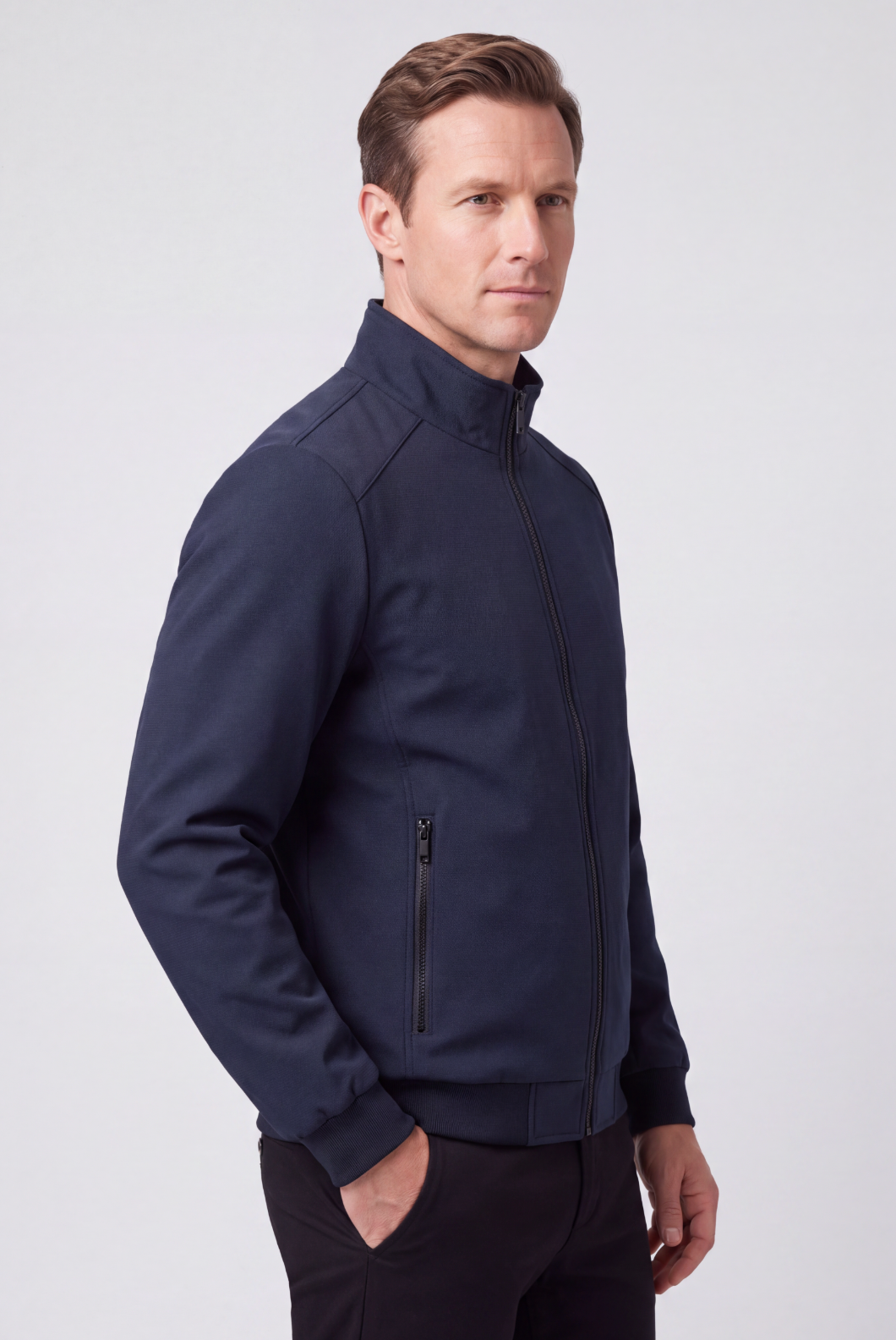Veste Homme | Bomber Zippé Col Montant Doublure Douce - 6