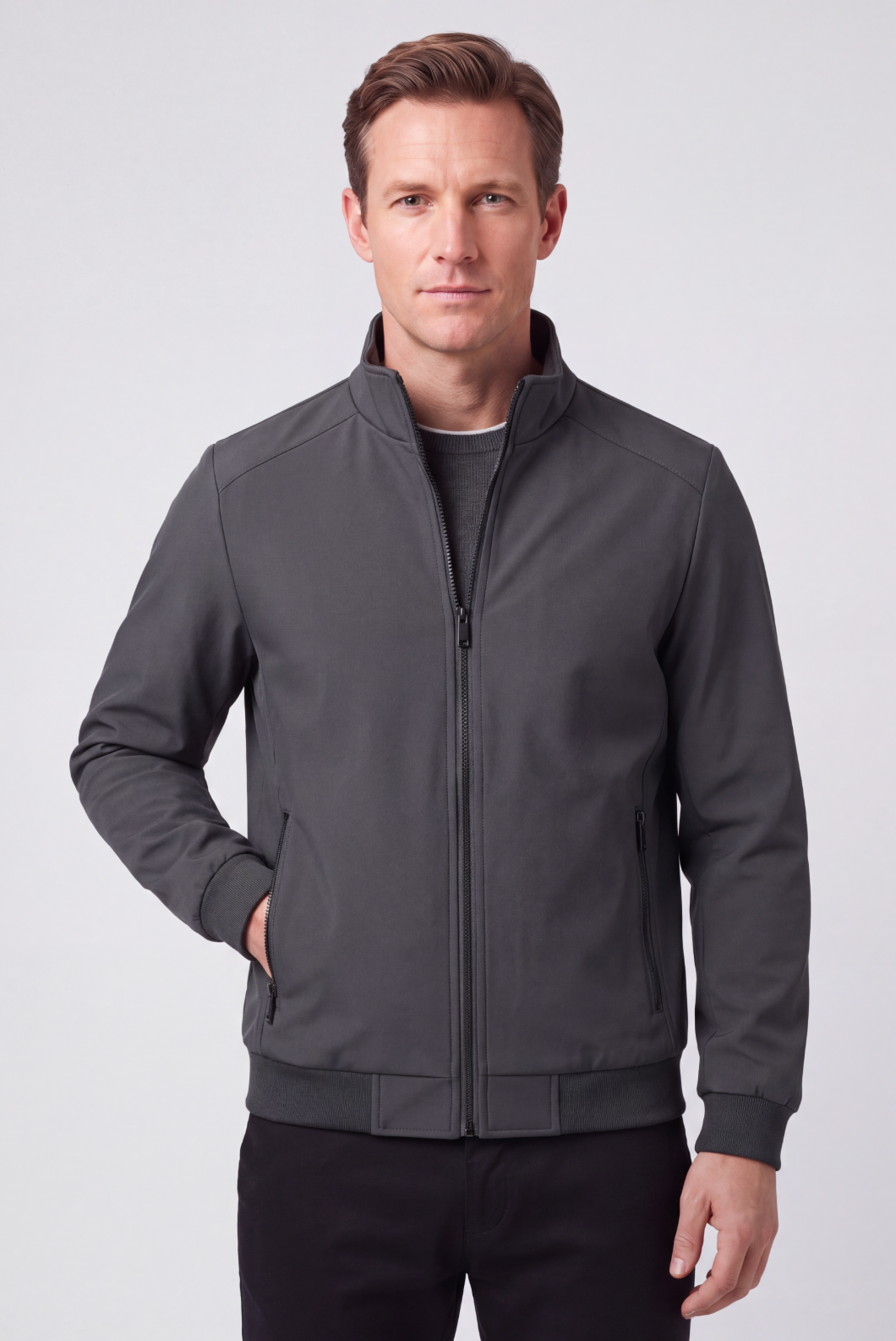 Veste Homme | Bomber Zippé Col Montant Doublure Douce - 7