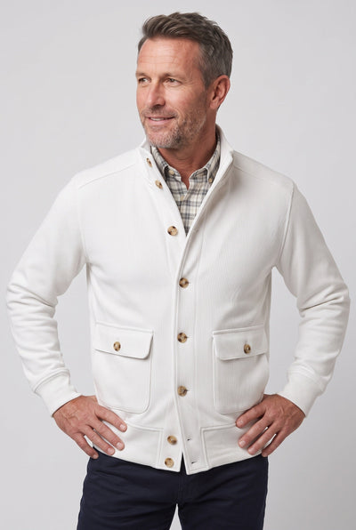 Veste Homme | Boutonnée Col Montant Texture Côtelée - 4