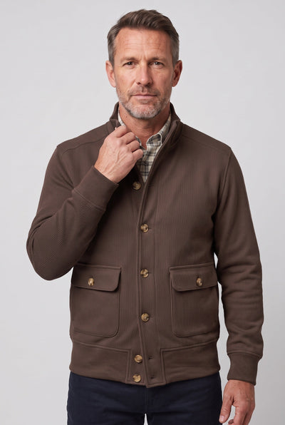Veste Homme | Boutonnée Col Montant Texture Côtelée - 6