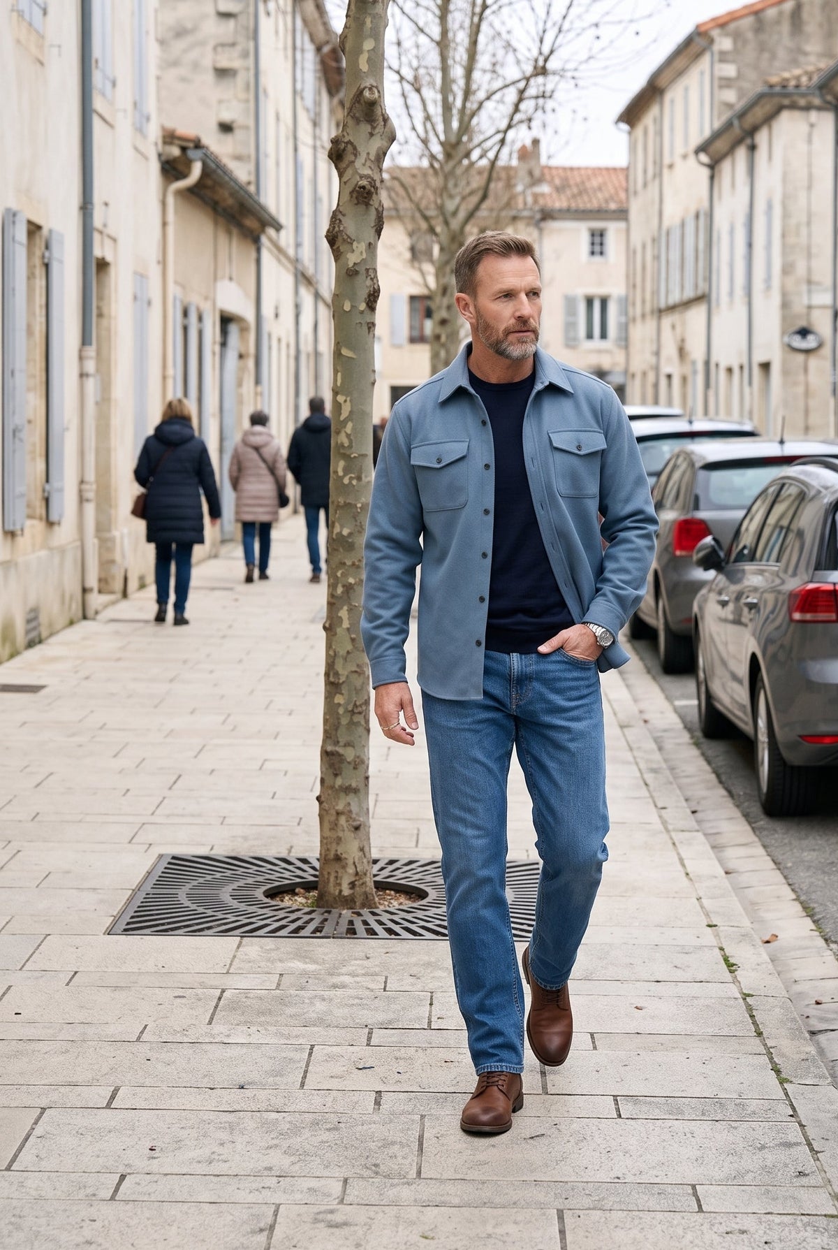 Veste Homme | Boutonnée Poches Poitrine à Rabat Col Pointu - 10
