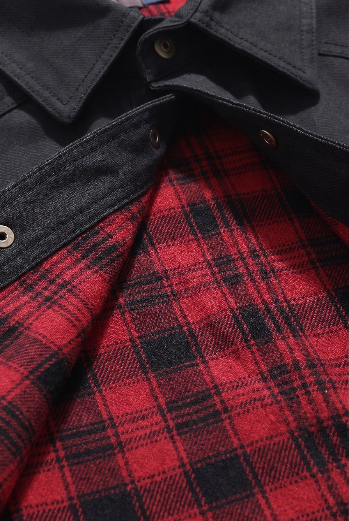 Veste Homme | Boutons Pression Doublure À Carreaux Col Chemise - 3
