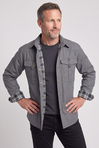 Veste Homme | Boutons Pression Doublure À Carreaux Col Chemise - 7