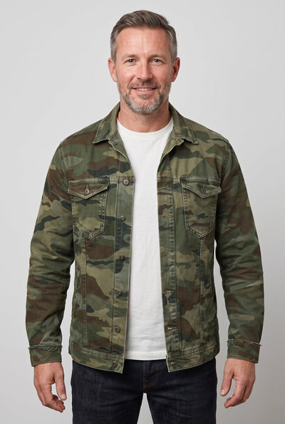 Veste Homme | Camouflage Boutonnée Coupe Courte Col Pointu - 1