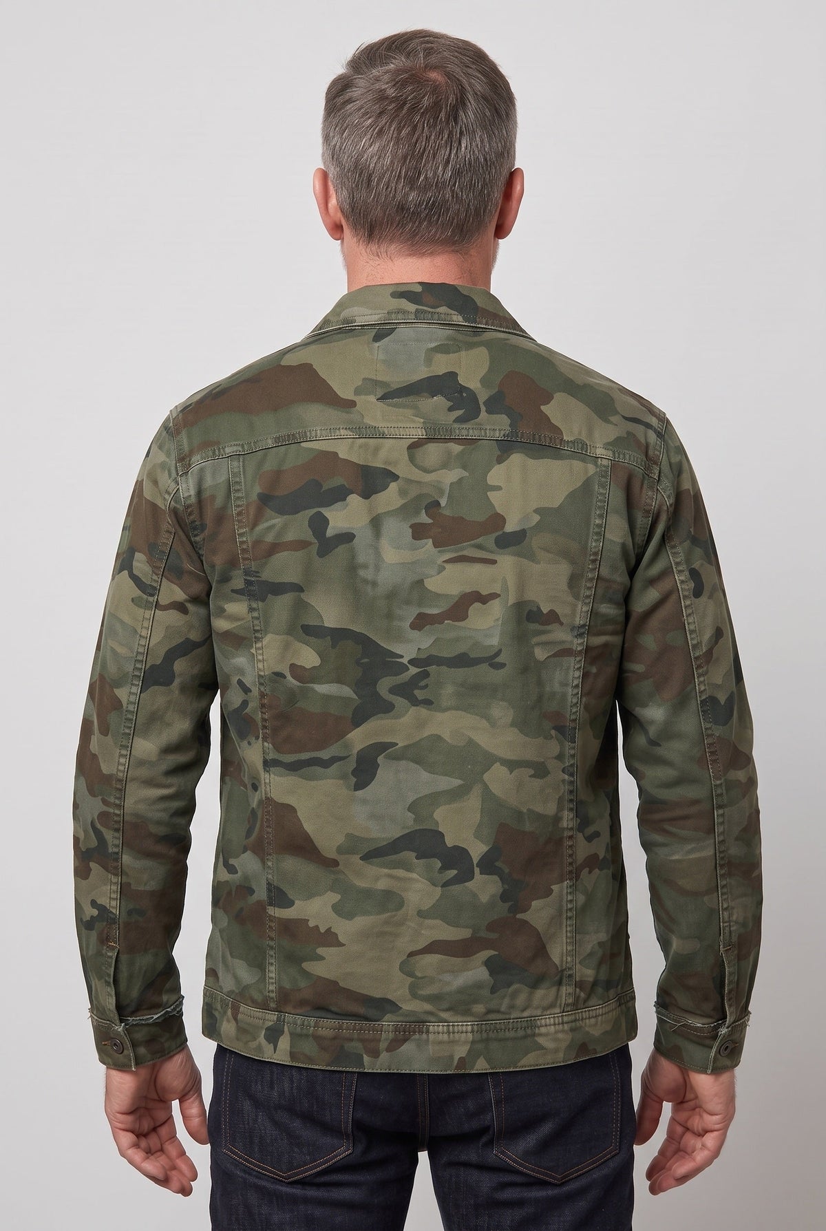 Veste Homme | Camouflage Boutonnée Coupe Courte Col Pointu - 2