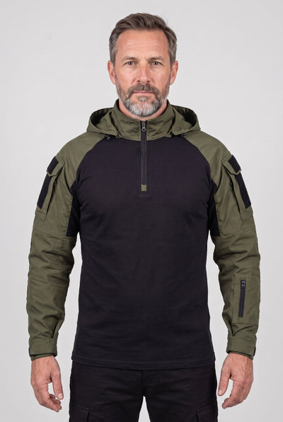 Veste Homme | Col Zippé Capuche Fixe Poches Sur Manches - 1