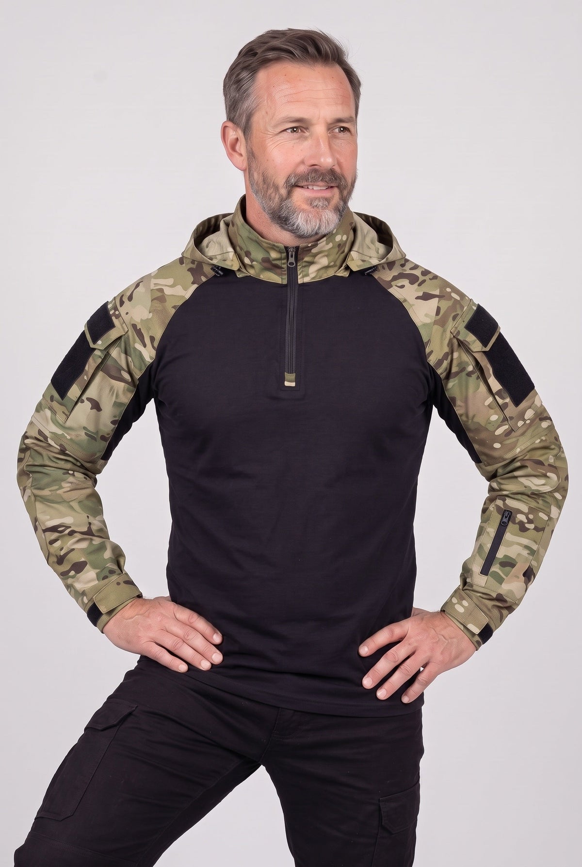 Veste Homme | Col Zippé Capuche Fixe Poches Sur Manches - 5