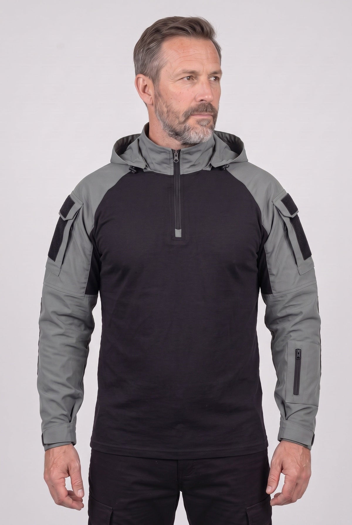Veste Homme | Col Zippé Capuche Fixe Poches Sur Manches - 6
