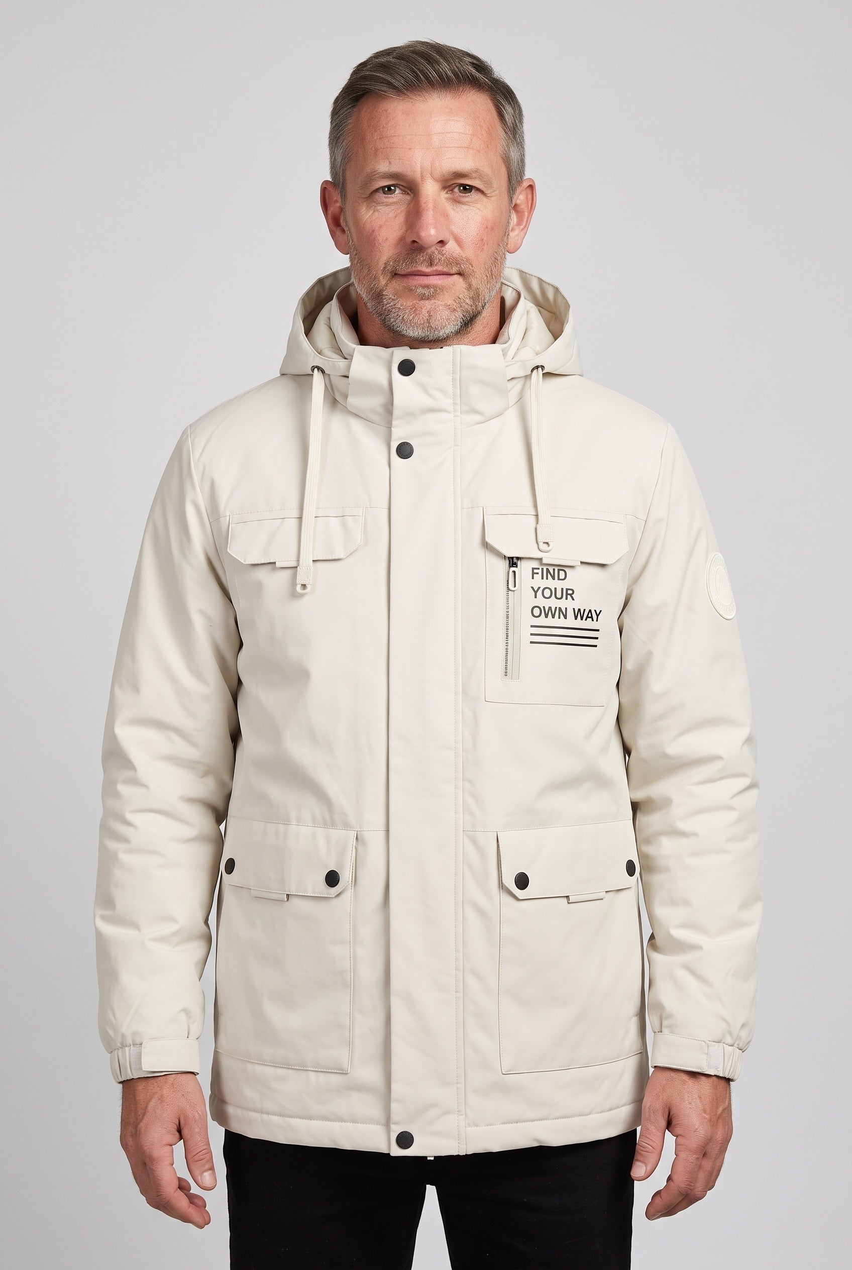 Veste Homme | Déperlante Zippée Capuche Amovible Poches À Rabat - 1