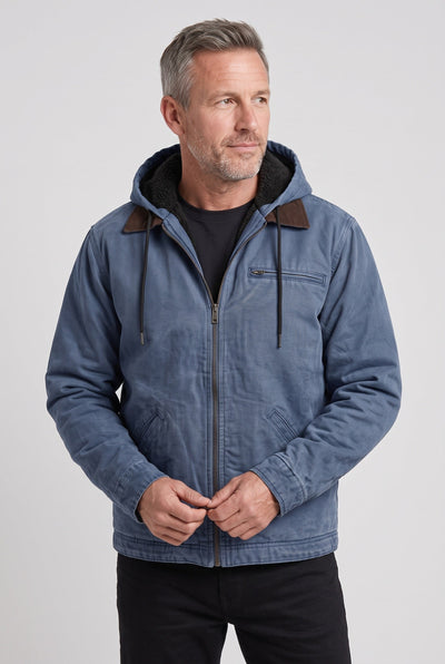 Veste Homme | Doublée Sherpa Capuche Col Velours Côtelé - 6