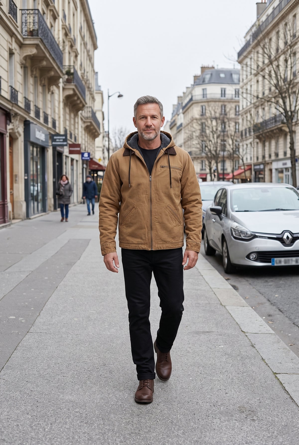 Veste Homme | Doublée Sherpa Capuche Col Velours Côtelé - 8
