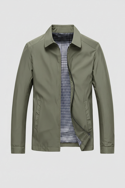 Veste Homme | Harrington Zippé Doublure à Carreaux Col Pointu - 7