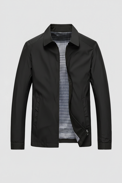 Veste Homme | Harrington Zippé Doublure à Carreaux Col Pointu - 8