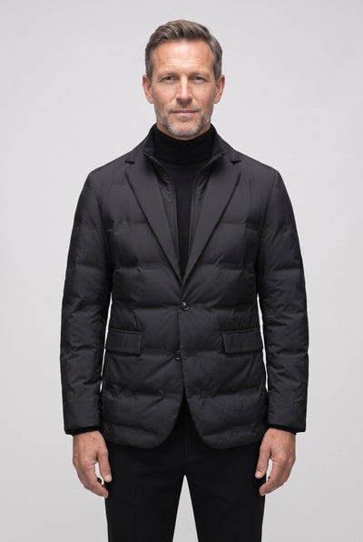 Veste Homme | Matelassée Deux Boutons Col Cranté - 1