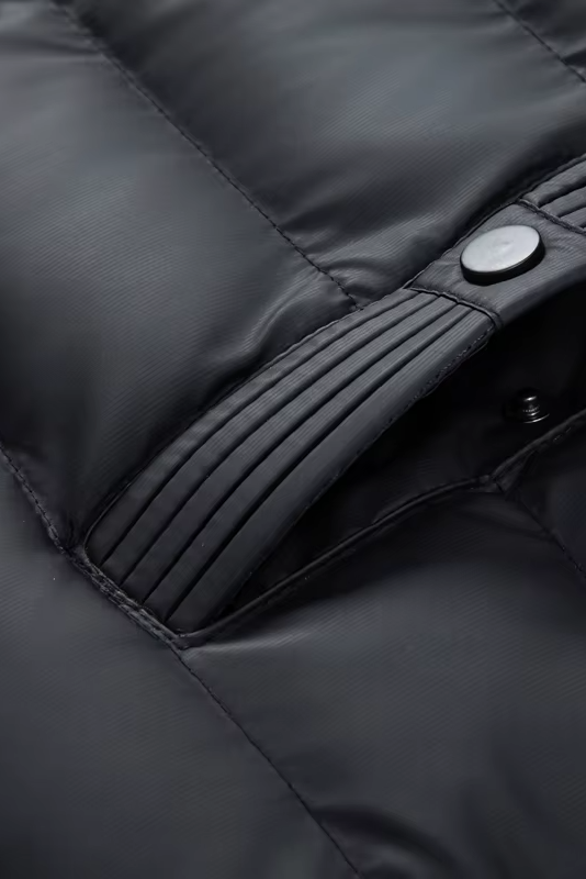 Veste Homme | Matelassée Zippée Capuche Amovible Manches en Maille - 4