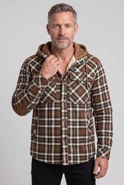 Veste Homme | Sherpa Boutonnée Capuche Contrastée Coudières - 6
