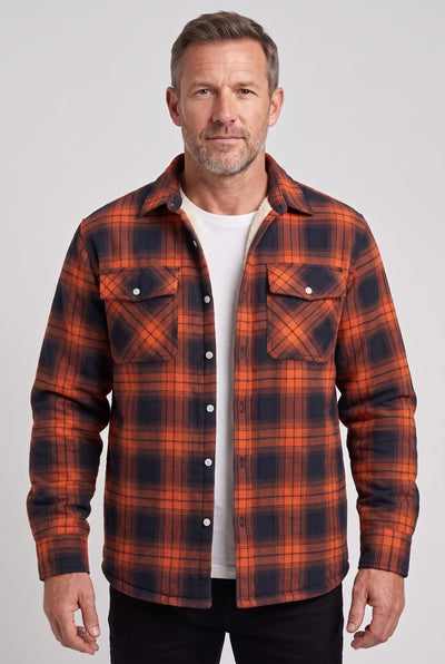 Veste Homme | Sherpa Boutonnée Grands Carreaux Poches Poitrine - 1