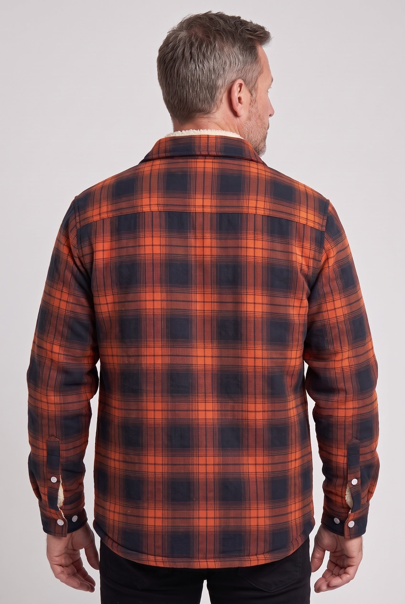 Veste Homme | Sherpa Boutonnée Grands Carreaux Poches Poitrine - 2