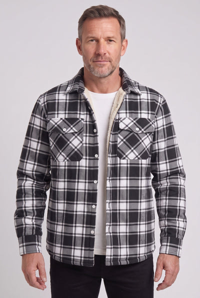 Veste Homme | Sherpa Boutonnée Grands Carreaux Poches Poitrine - 7