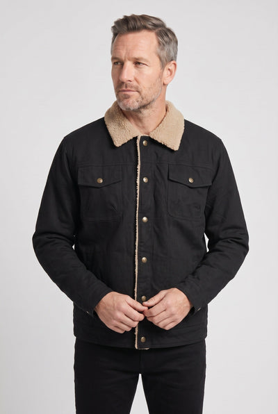 Veste Homme | Sherpa Boutons Pression Col Doublé Poches Poitrine - 6