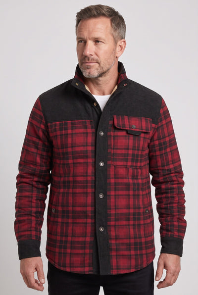 Veste Homme | Sherpa Boutons Pression Col Velours Côtelé - 11
