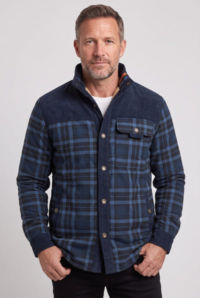 Veste Homme | Sherpa Boutons Pression Col Velours Côtelé - 12