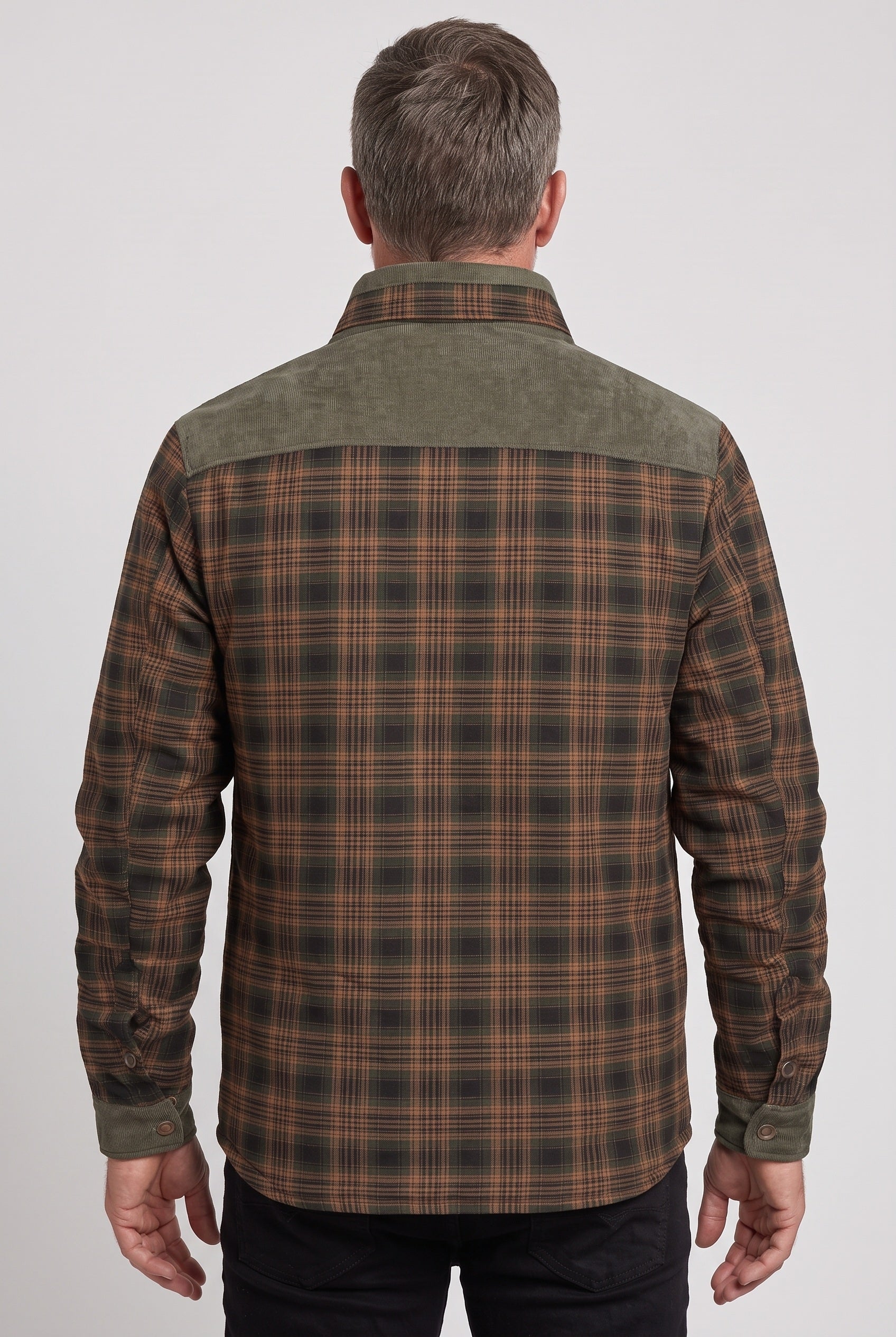 Veste Homme | Sherpa Boutons Pression Col Velours Côtelé - 2