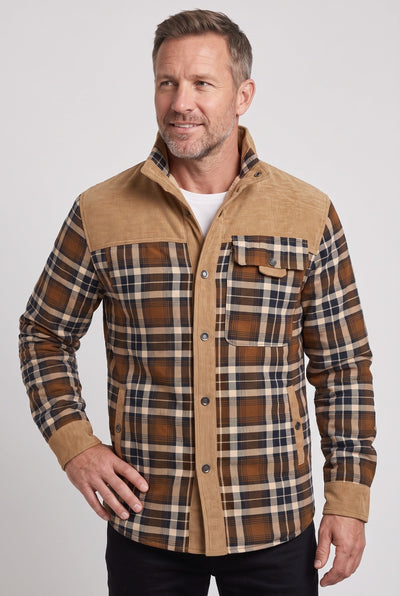 Veste Homme | Sherpa Boutons Pression Col Velours Côtelé - 8