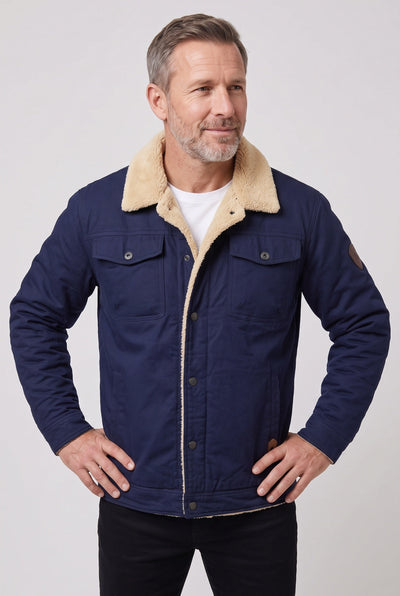 Veste Homme | Sherpa Pressions Col Rabattable Coupe Courte - 5