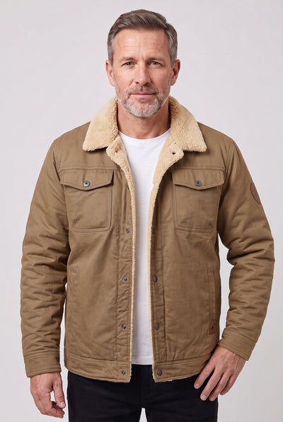 Veste Homme | Sherpa Pressions Col Rabattable Coupe Courte - 8